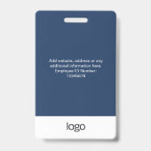 従業員カスタムの写真名タグバッジ バッジ (裏面)