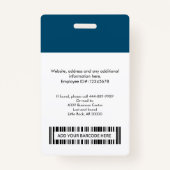 従業員カスタムの写真名バッジのバーコードロゴ バッジ (裏面)