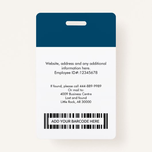 従業員カスタムの写真名バッジのバーコードロゴ バッジ (裏面)