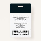 従業員カスタムの写真名バッジバーコードロゴ バッジ (裏面)