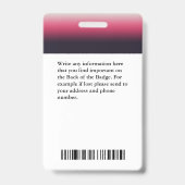 従業員カスタムの写真名ロゴバーコード バッジ (裏面)