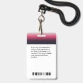 従業員カスタムの写真名ロゴバーコード バッジ (裏面（ネックストラップ付）)