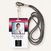 従業員カスタムの写真名ロゴバーコード バッジ (正面ランヤード)