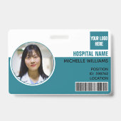 従業員カスタムの写真名ロゴバーコードID バッジ (Front)