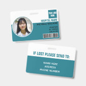 従業員カスタムの写真名ロゴバーコードID バッジ (Front & Back)