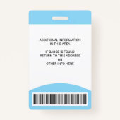 従業員カスタムの写真名ロールIDロゴバーコード バッジ (裏面)