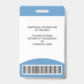 従業員カスタムの写真名ロールIDロゴバーコード バッジ (裏面)