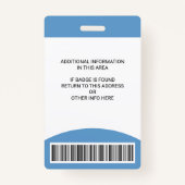 従業員カスタムの写真名ロールIDロゴバーコード バッジ (裏面)