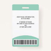 従業員カスタムの写真名ロールIDロゴバーコード バッジ (裏面)