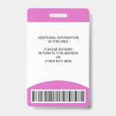 従業員カスタムの写真名ロールIDロゴバーコード バッジ (裏面)