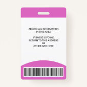 従業員カスタムの写真名ロールIDロゴバーコード バッジ (裏面)