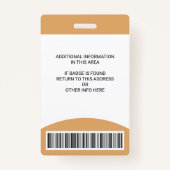 従業員カスタムの写真名ロールIDロゴバーコード バッジ (裏面)