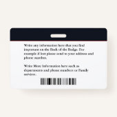 従業員カスタムの写真名IDカードロゴバーコード バッジ (裏面)