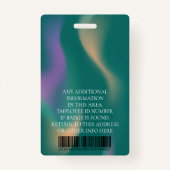 従業員カスタムの写真、バーコード、ロゴ、名前 バッジ (裏面)