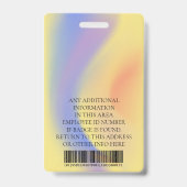 従業員カスタムの写真、バーコード、ロゴ、名前 バッジ (裏面)