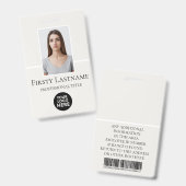 従業員カスタムの写真、バーコード、ロゴ、名前 バッジ (正面＆裏面)