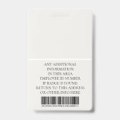 従業員カスタムの写真、バーコード、ロゴ、名前 バッジ (裏面)