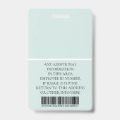 従業員カスタムの写真、バーコード、ロゴ、名前 バッジ (裏面)