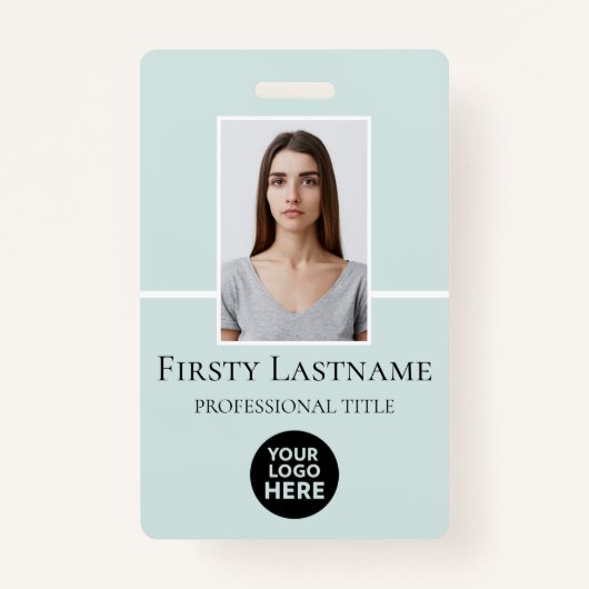 従業員カスタムの写真、バーコード、ロゴ、名前 バッジ (正面)