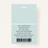 従業員カスタムの写真、バーコード、ロゴ、名前 バッジ (裏面)