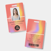 従業員カスタムの写真、バーコード、ロゴ、名前 バッジ (正面＆裏面)