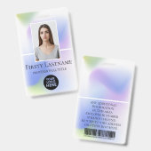 従業員カスタムの写真、バーコード、ロゴ、名前 バッジ (正面&裏面)