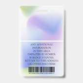 従業員カスタムの写真、バーコード、ロゴ、名前 バッジ (裏面)