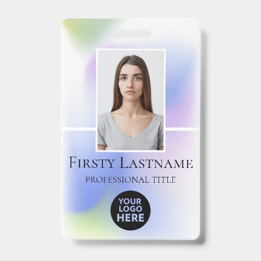 従業員カスタムの写真、バーコード、ロゴ、名前 バッジ (正面)