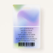 従業員カスタムの写真、バーコード、ロゴ、名前 バッジ (裏面)