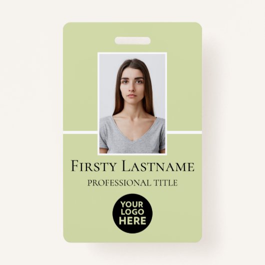 従業員カスタムの写真、バーコード、ロゴ、名前 バッジ (正面)