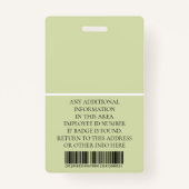 従業員カスタムの写真、バーコード、ロゴ、名前 バッジ (裏面)