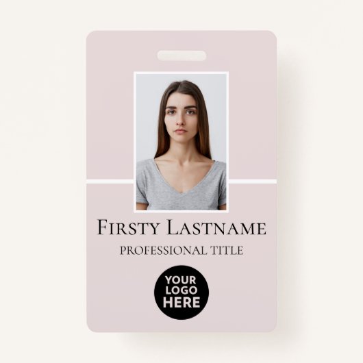 従業員カスタムの写真、バーコード、ロゴ、名前 バッジ (正面)