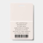 従業員カスタムの写真、バーコード、ロゴ、名前 バッジ (裏面)