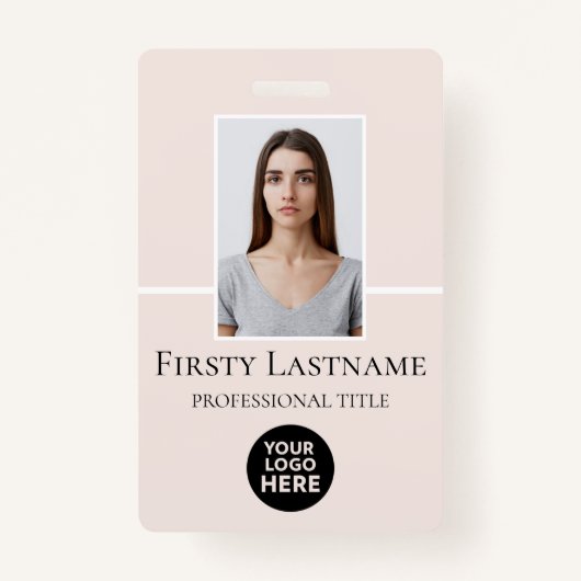 従業員カスタムの写真、バーコード、ロゴ、名前 バッジ (正面)