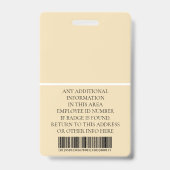 従業員カスタムの写真、バーコード、ロゴ、名前 バッジ (裏面)