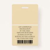 従業員カスタムの写真、バーコード、ロゴ、名前 バッジ (裏面)