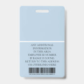 従業員カスタムの写真、バーコード、ロゴ、名前 バッジ (裏面)