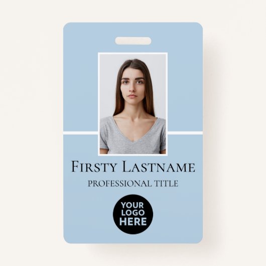 従業員カスタムの写真、バーコード、ロゴ、名前 バッジ (正面)