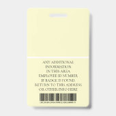 従業員カスタムの写真、バーコード、ロゴ、名前 バッジ (裏面)