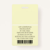 従業員カスタムの写真、バーコード、ロゴ、名前 バッジ (裏面)