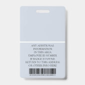 従業員カスタムの写真、バーコード、ロゴ、名前 バッジ (裏面)