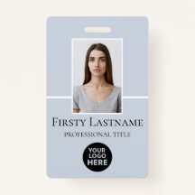 従業員カスタムの写真、バーコード、ロゴ、名前