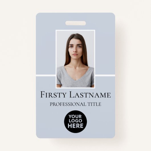 従業員カスタムの写真、バーコード、ロゴ、名前 バッジ (正面)