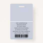 従業員カスタムの写真、バーコード、ロゴ、名前 バッジ (裏面)