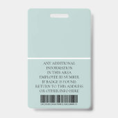 従業員カスタムの写真、バーコード、ロゴ、名前 バッジ (裏面)