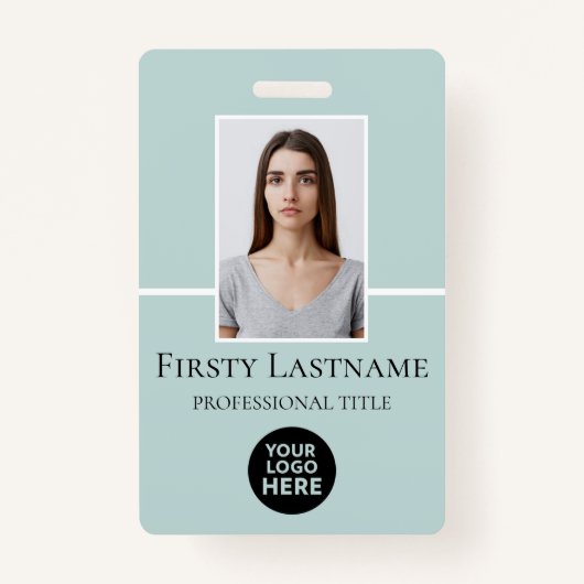 従業員カスタムの写真、バーコード、ロゴ、名前 バッジ (正面)