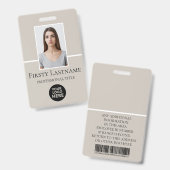 従業員カスタムの写真、バーコード、ロゴ、名前 バッジ (正面＆裏面)