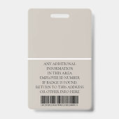 従業員カスタムの写真、バーコード、ロゴ、名前 バッジ (裏面)