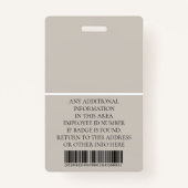 従業員カスタムの写真、バーコード、ロゴ、名前 バッジ (裏面)