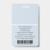 従業員カスタムの写真、バーコード、ロゴ、名前 バッジ (裏面)